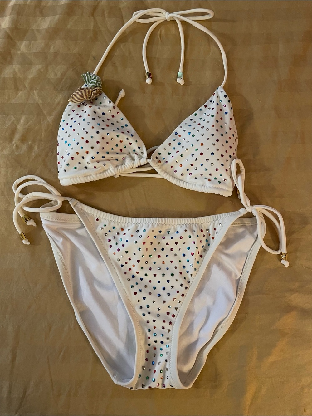 Women’s swimwear bedazzled string bikini